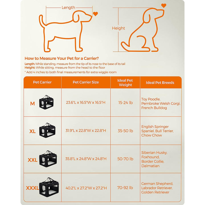 36 Inches Collapsible Soft Dog Crate - Black