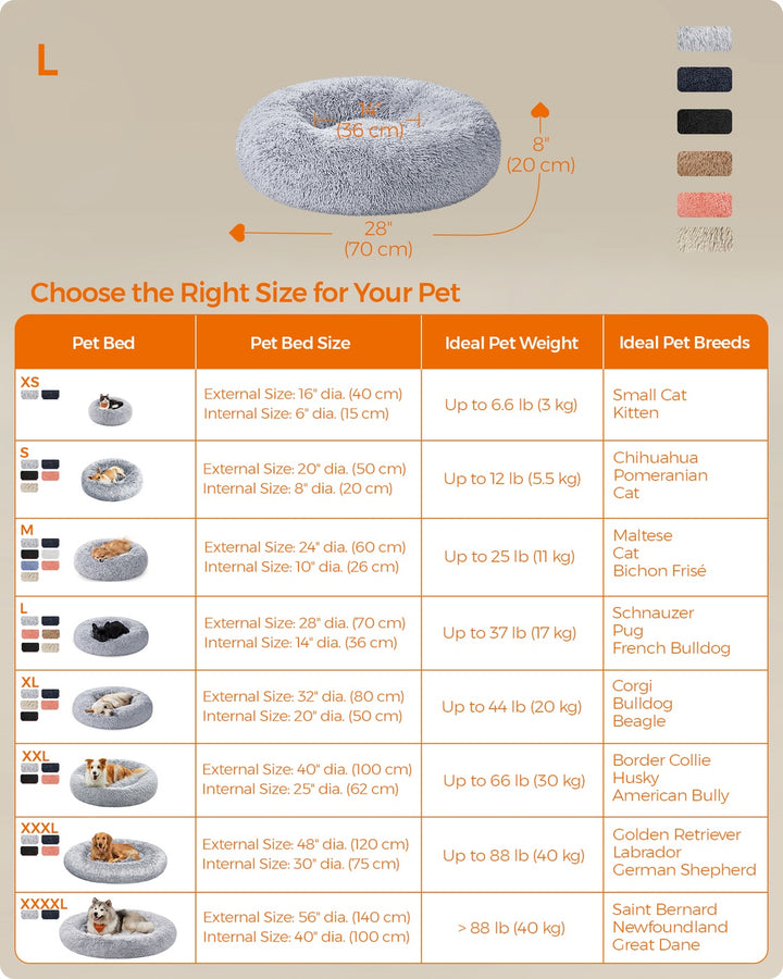 Gray Dog Bed with Removable Inner Cushion