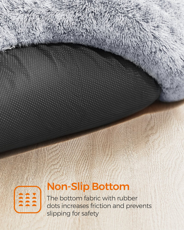 Gray Dog Bed with Removable Inner Cushion