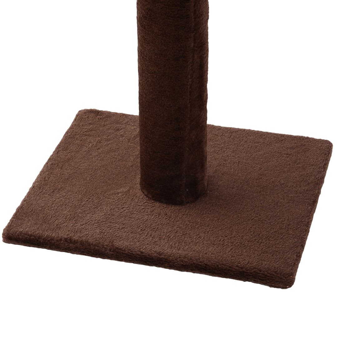 PawHut Floor to Ceiling Cat Tree for Indoor Cats 5-Tier Kitty Tower Climbing Activity Center Scratching Post Adjustable Height 230-260 cm Brown