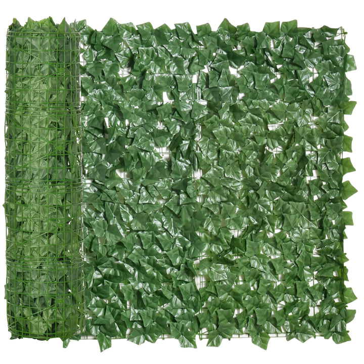 Artificial Leaf Hedge Screen for Garden Outdoor Indoor Decor, 3M x 1M Dark Green