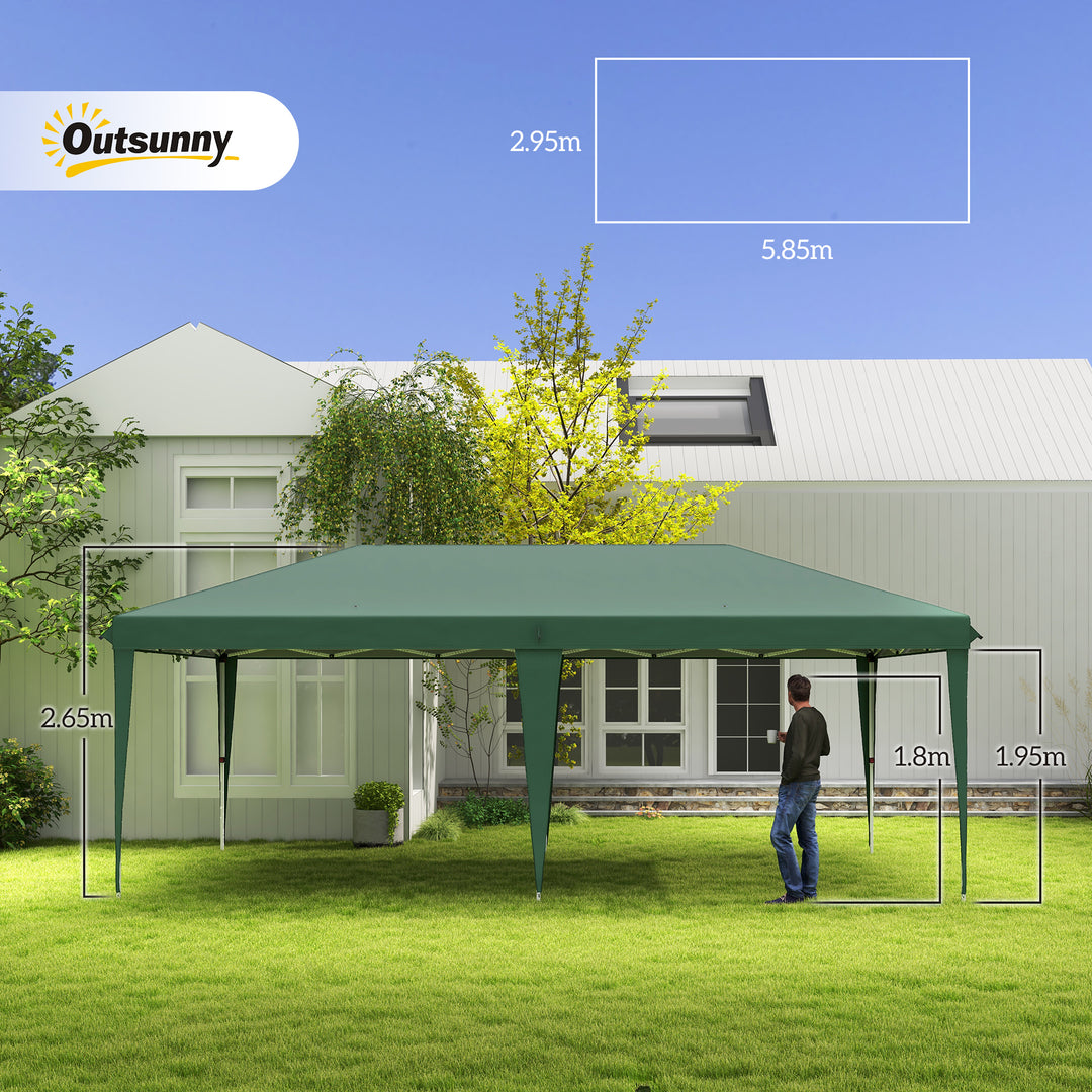 Outsunny Pop Up Gazebo, Double Roof Foldable Canopy Tent, Wedding Awning Canopy w/ Carrying Bag, 6 m x 3 m x 2.65 m, Green