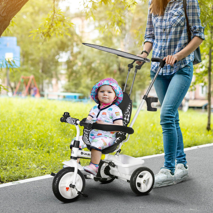 Baby Tricycle W/Handle-White/Black