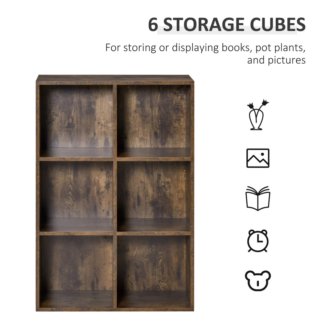 Cubic Cabinet Bookcase Shelves Storage Display for Study, Living Room, Home, office, Rustic Brown