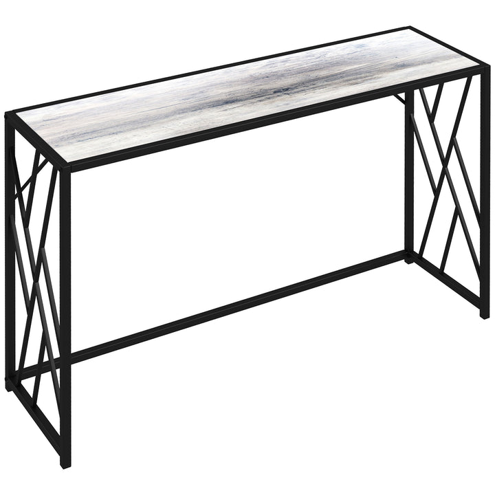 HOMCOM 120 cm Console Table, Industrial Sofa Table with Metal Frame for Living Room, Hallway, Grey