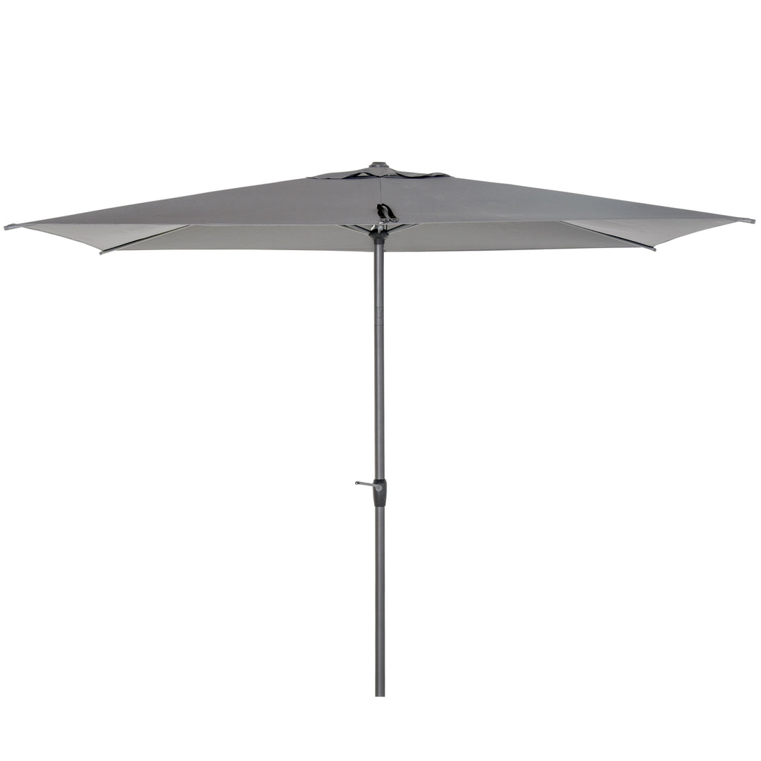 Outsunny 3 x 2m Garden Parasol Patio Sun Umbrella Canopy Rectangular Sun Shade Aluminium Crank Tilt Mechanism, Dark Grey