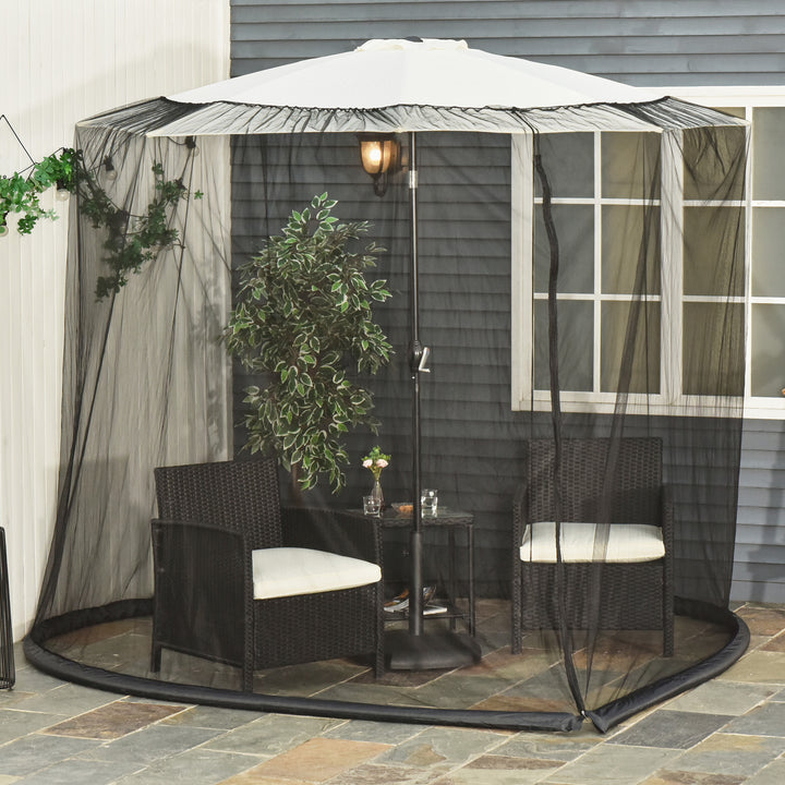 2.3m Umbrella Table Screen Outdoor Patio Cover Mosquito Insect Net Zipped Door