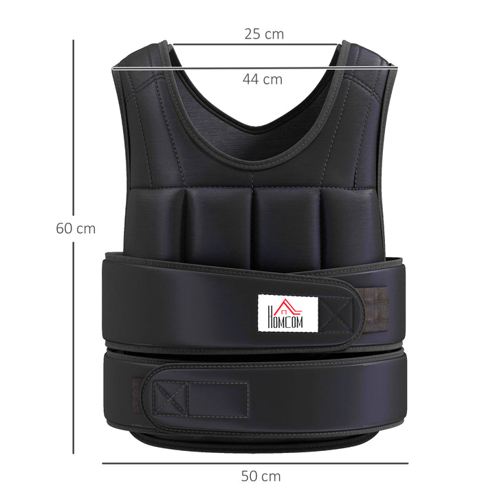 20kg Adjustable Metal Sand Weight Vest Black