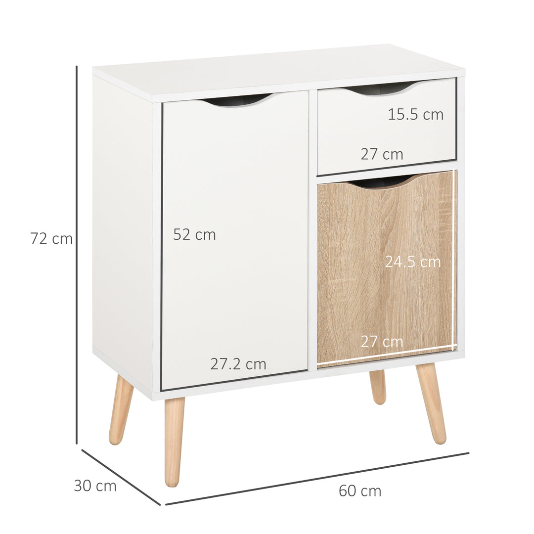 Floor Cabinet Storage Cupboard Sideboard with Drawer for Bedroom, Living Room, Entryway, Natural