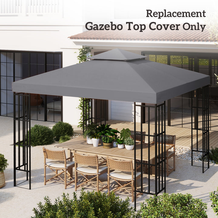 Outsunny 3 x 3(m) Gazebo Canopy Roof Top Replacement Cover Spare Part Deep Grey (TOP ONLY)