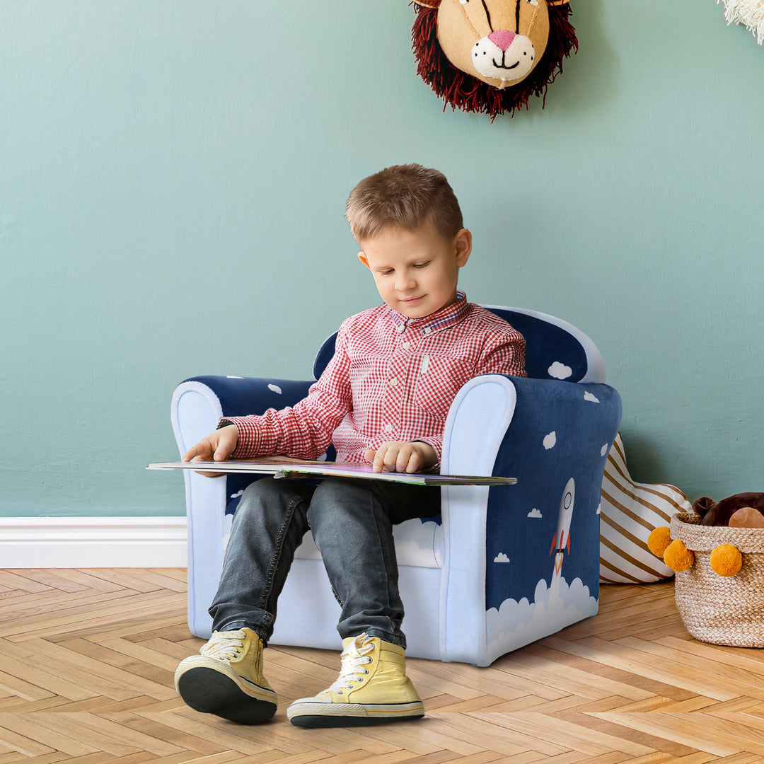 Children Chair Armchair Single Sofa,  50 x 39 x 44cm, for 18M+, Blue