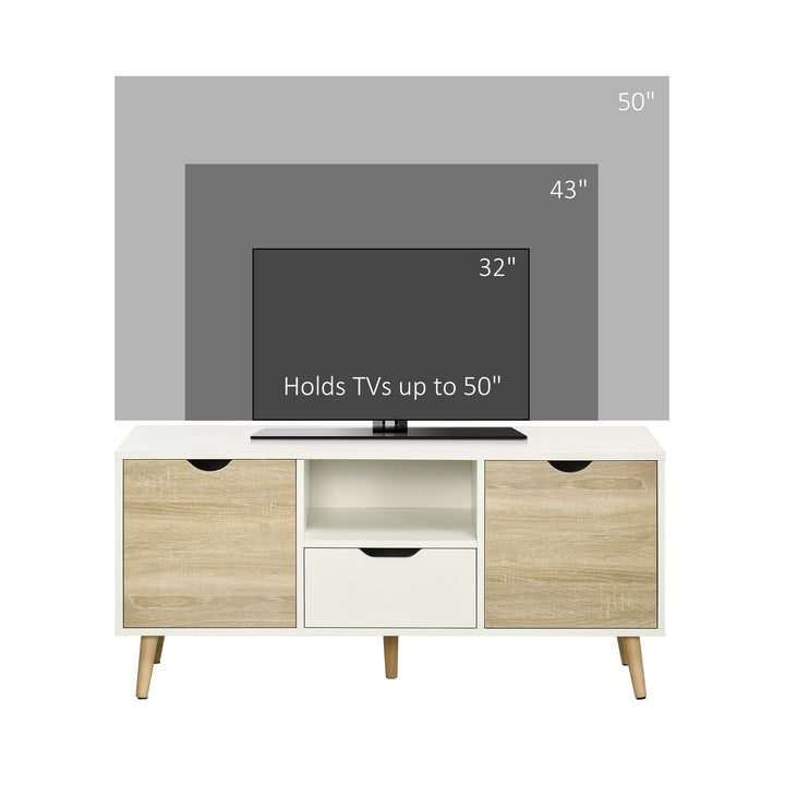 TV Stand with Storage Cabinets and Drawer for up to 50 inches - Natural