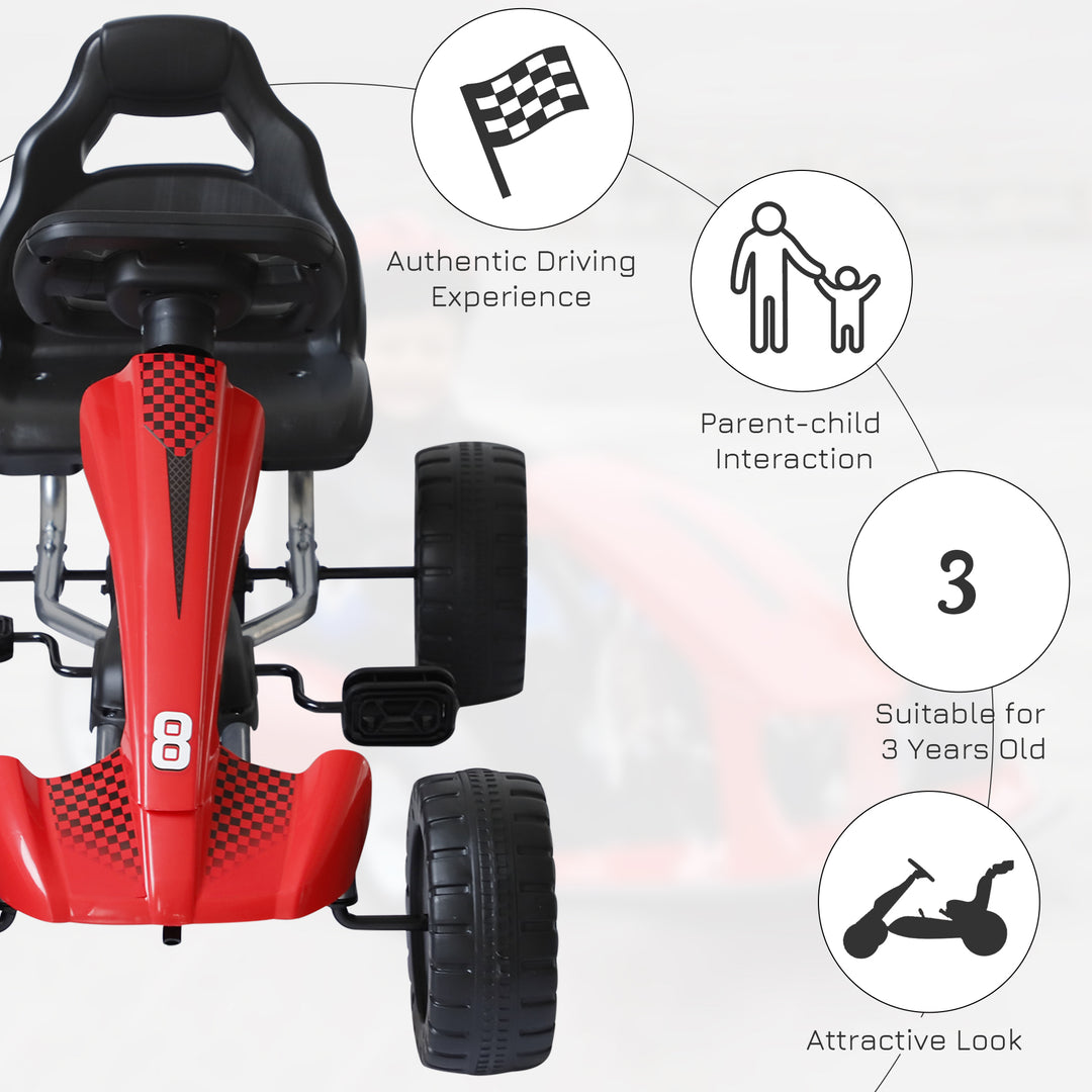 Kids Children Pedal Go Kart Ride On Car Toys Scooter Black &amp; Red