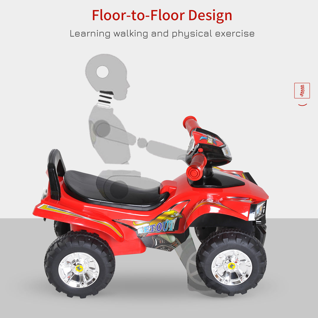 Kids Ride On Quad Bike, 60Lx38Wx42H cm-Red