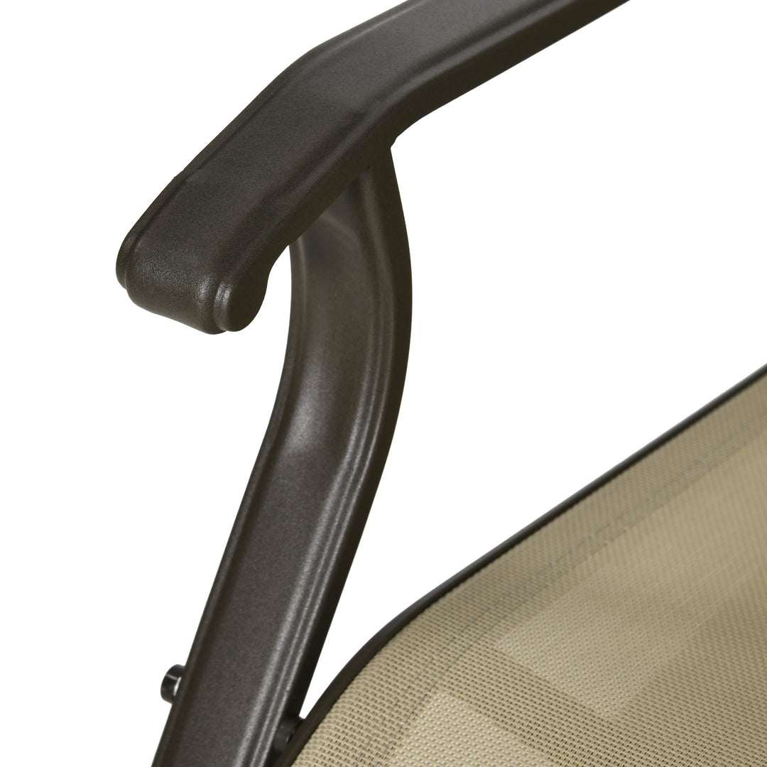 Gliding Chair &amp; Tea Table Set withTempered Glass Tabletop - Khaki