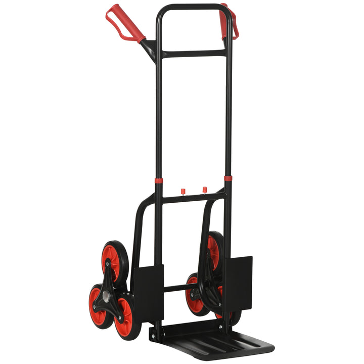 DURHAND Steel Climbing Handling Trolley w/Hand Trucks 6-Wheels Load Cart 150kg