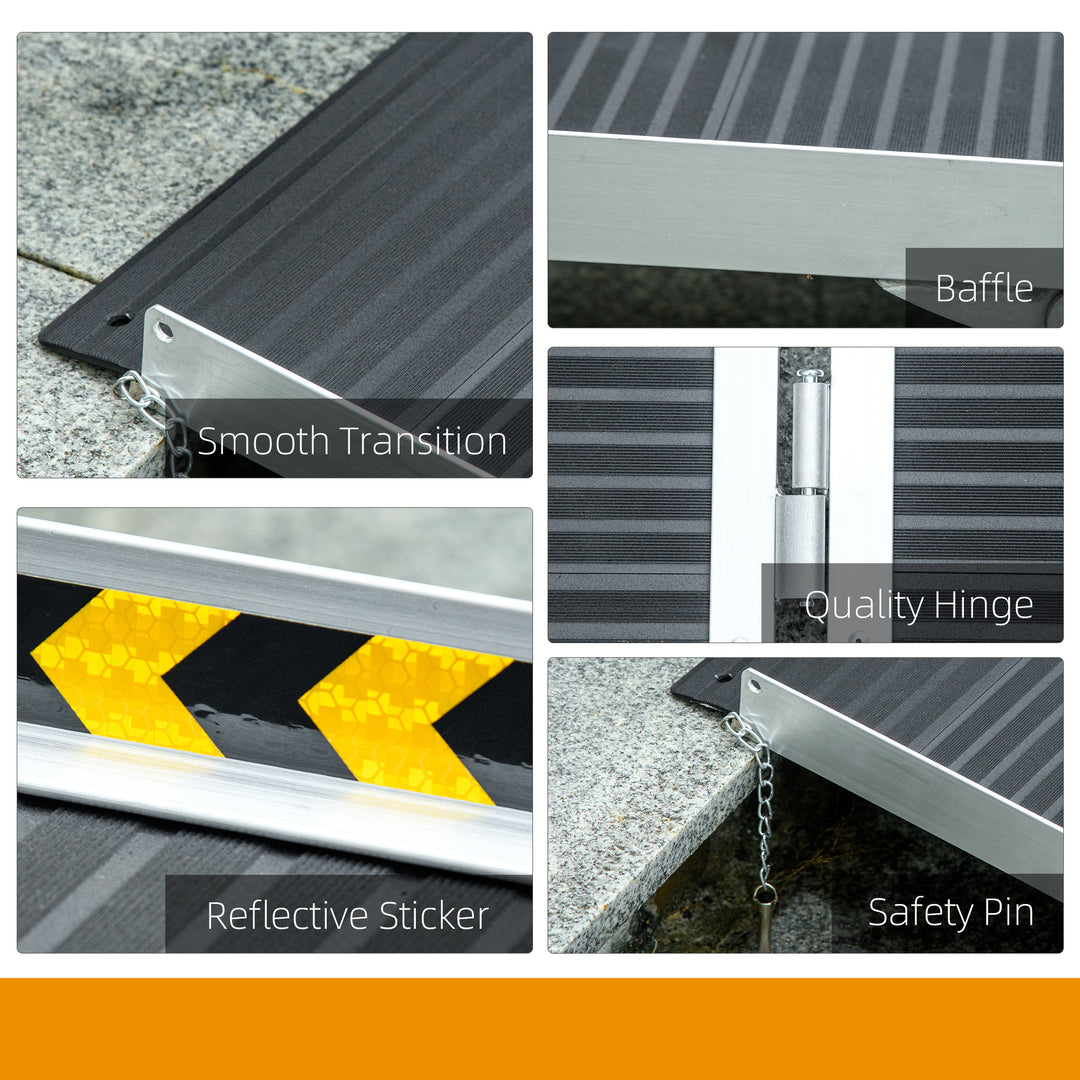 Wheelchair Ramp, Folding Aluminium Ramp w/ Non-Skid Surface