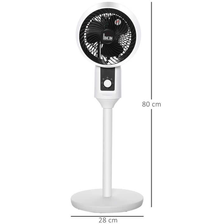 32'' Air Circulator Fan 3 Speed, 70° Oscillation 90° Vertical Tilt, Round Base, Carry Handle, for Living Room, Bedroom, Office, Black and White