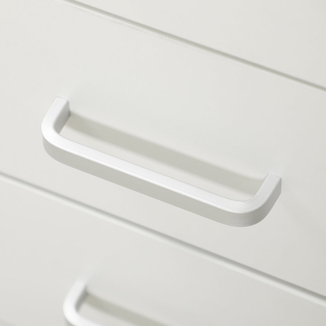 Computer Desk, Home Office Desk with Lockable Drawer, Storage Shelf for Study Bedroom, 110 x 50 x 76 cm, White