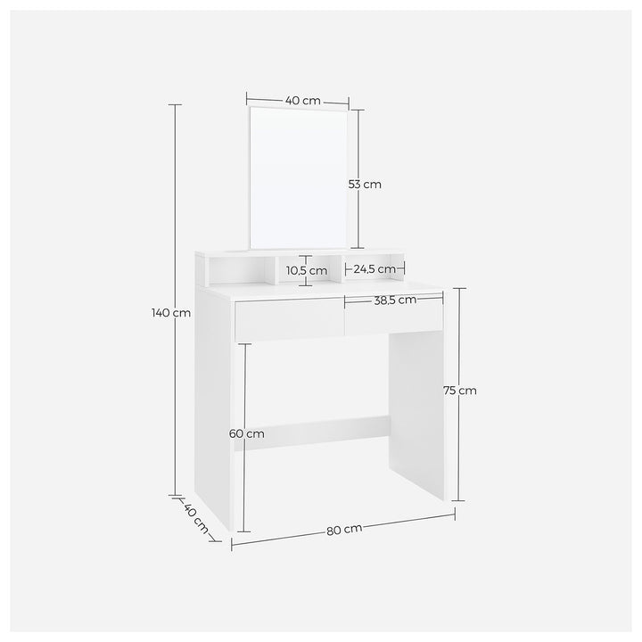 Rectangular Mirror Dressing Table