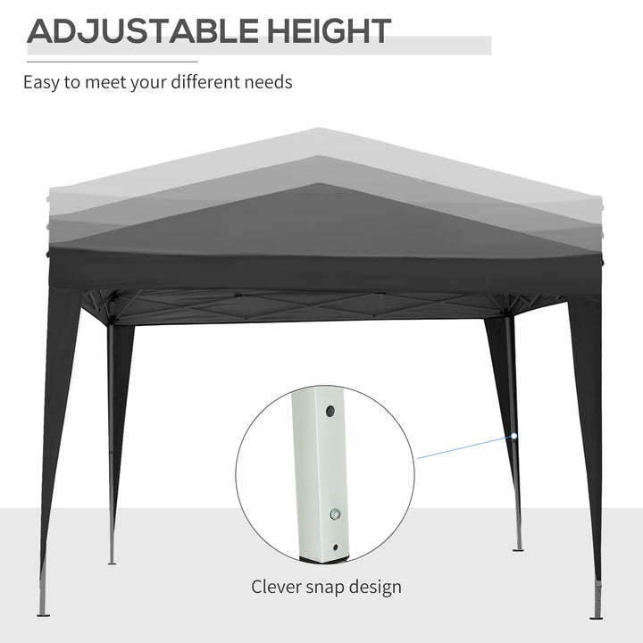 Outsunny 3 x 3 Meters Pop Up Water Resistant Gazebo Wedding Camping Party Tent Canopy Marquee with Carry Bag and 2 Windows, Black