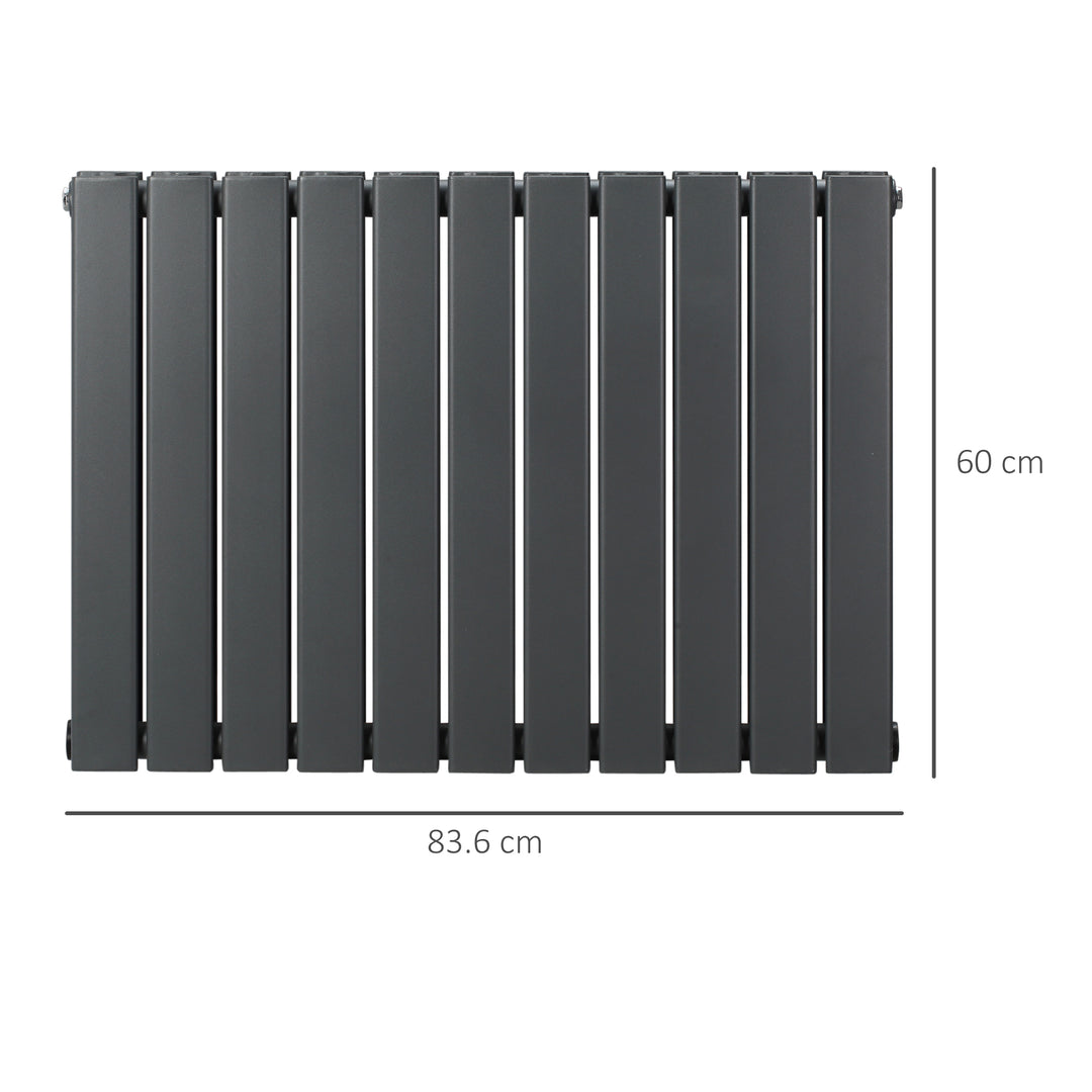 84 x 60cm Space Heater, Water-filled Heater for Home, Horizontal Designer Radiators, Quick Warm up Living room, Study, Garage, Bathrooms, Grey