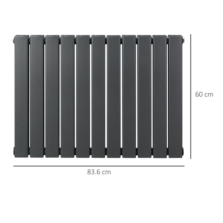 84 x 60cm Space Heater, Water-filled Heater for Home, Horizontal Designer Radiators, Quick Warm up Living room, Study, Garage, Bathrooms, Grey
