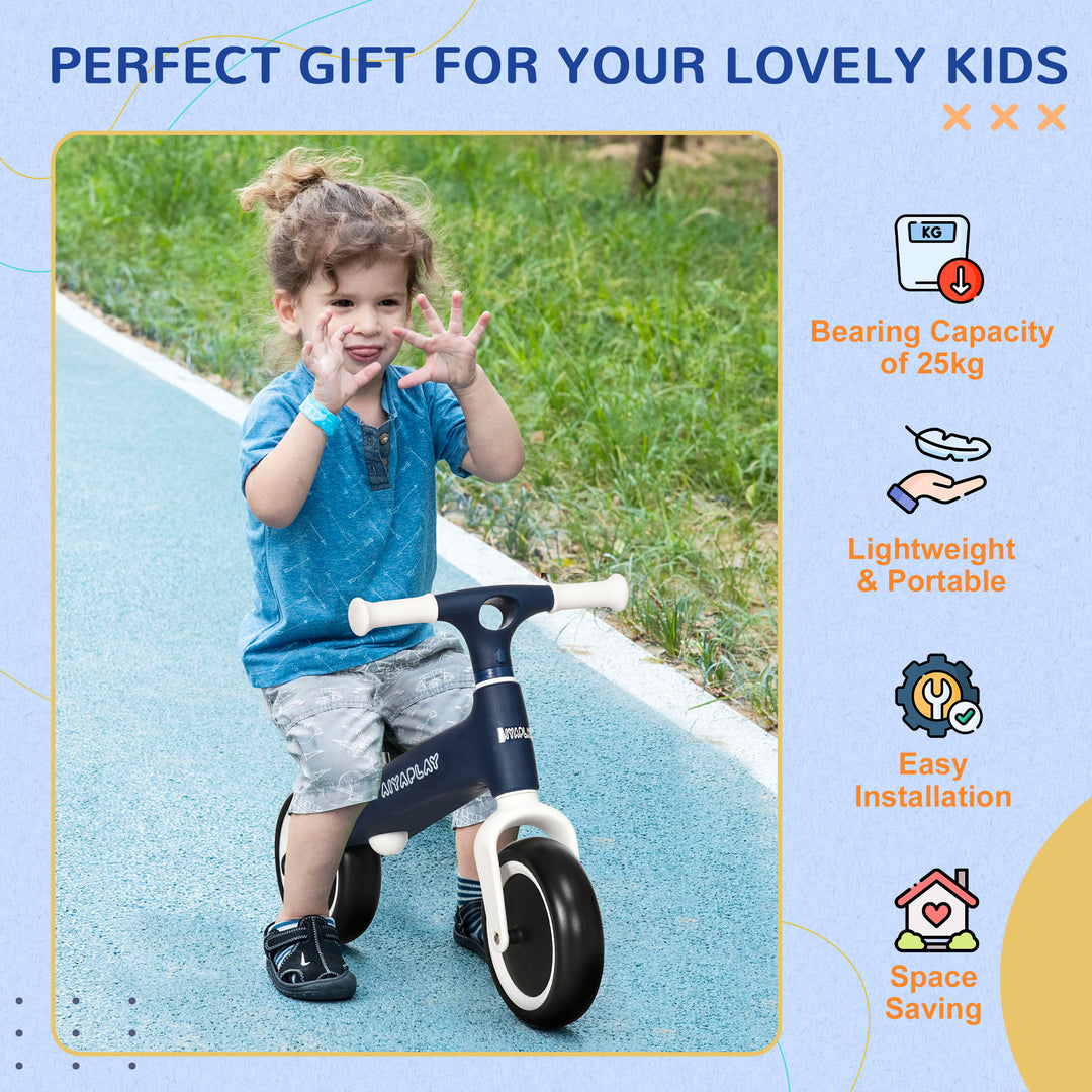 Balance Bike with Adjustable Seat for 1.5 - 3 Years Old - Blue