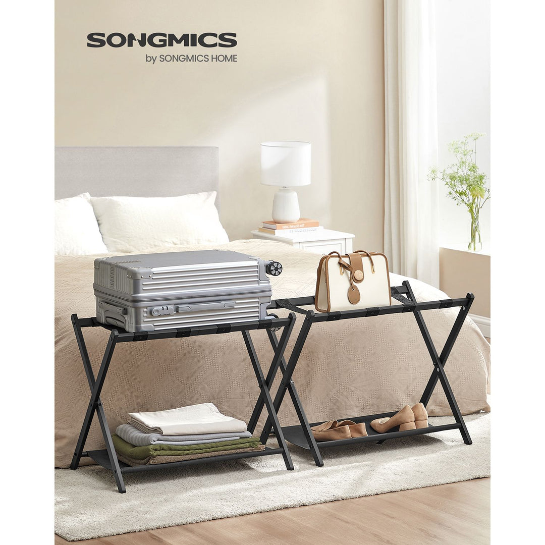 Luggage Racks for Guest Room, Set of 2 - Black