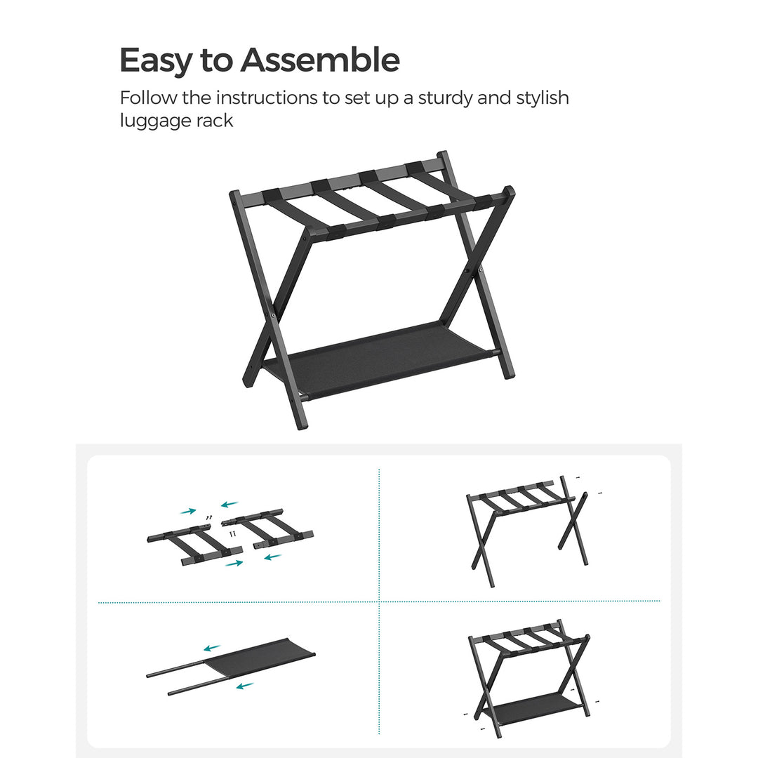 Luggage Racks for Guest Room, Set of 2 - Black