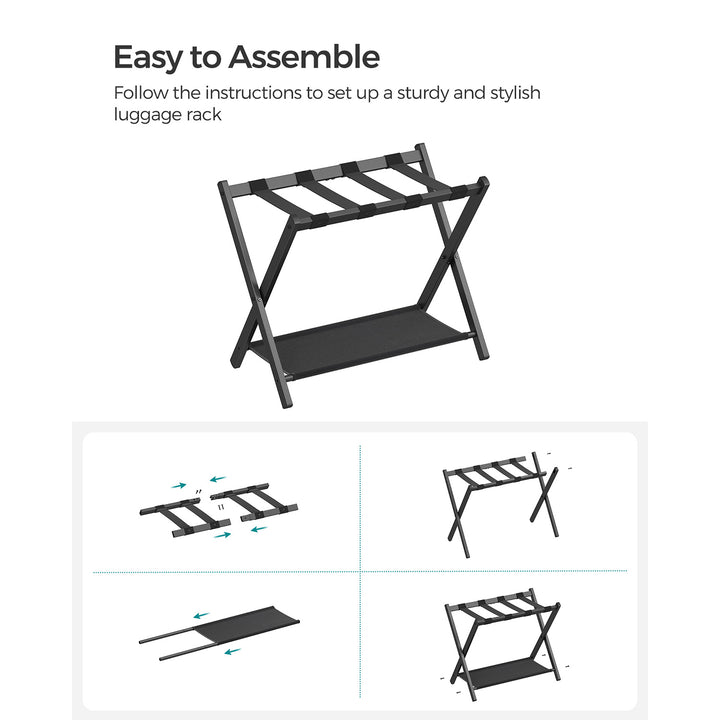 Luggage Racks for Guest Room, Set of 2 - Black