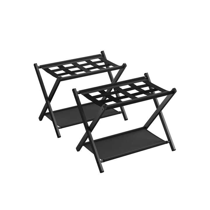 Set of 2 Luggage Racks Black