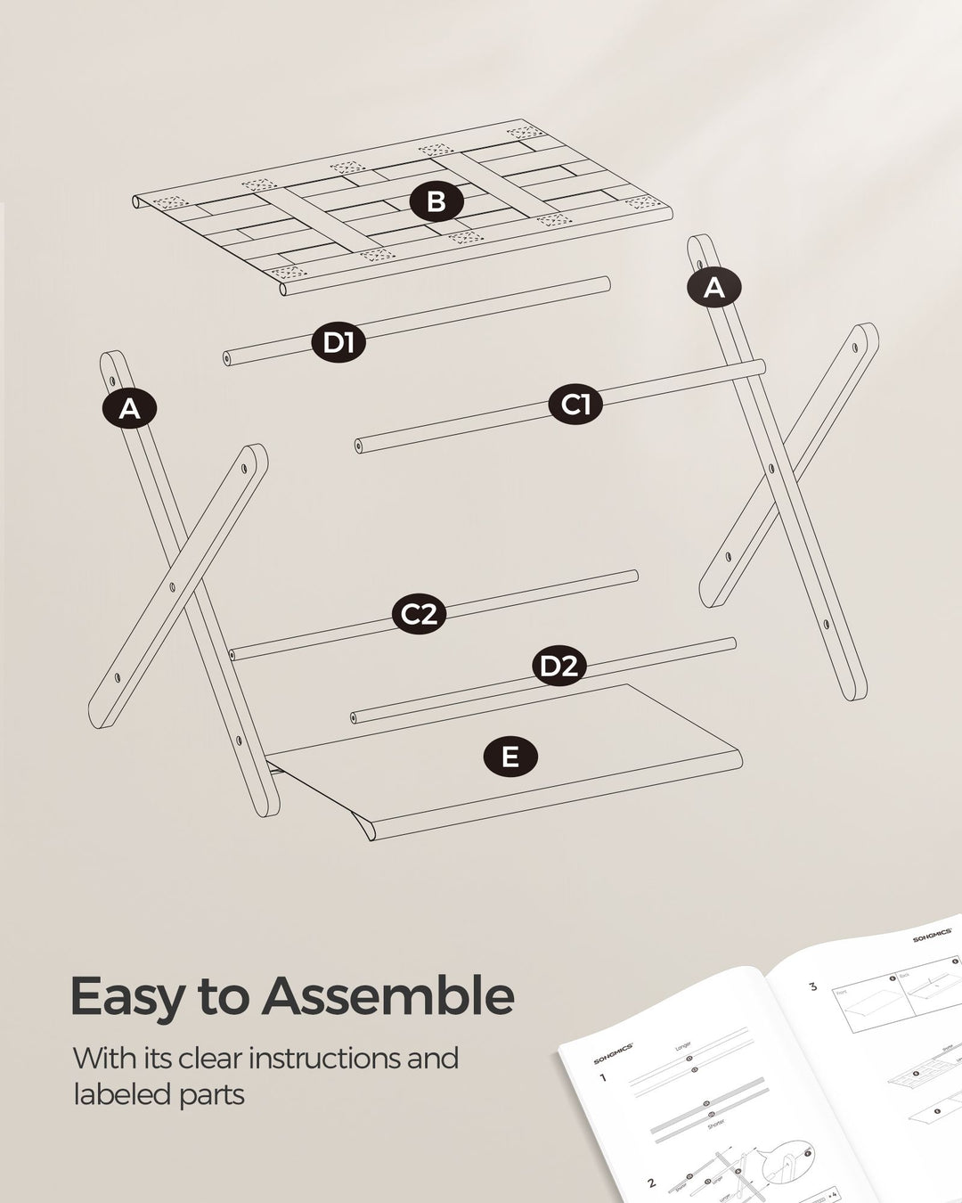 Set of 2 Luggage Racks Black