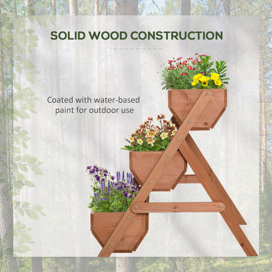 Wooden Bed Elevated Planter Box Kit, for Flower, Vegetable-Brown