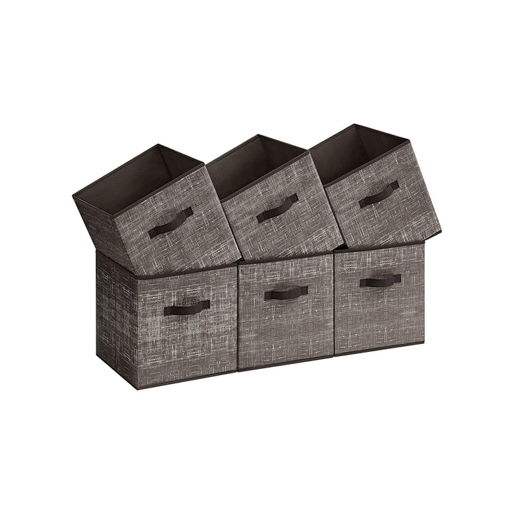 Non-Woven Fabric Storage Cubes with Double Handles Large - Walnut Brown