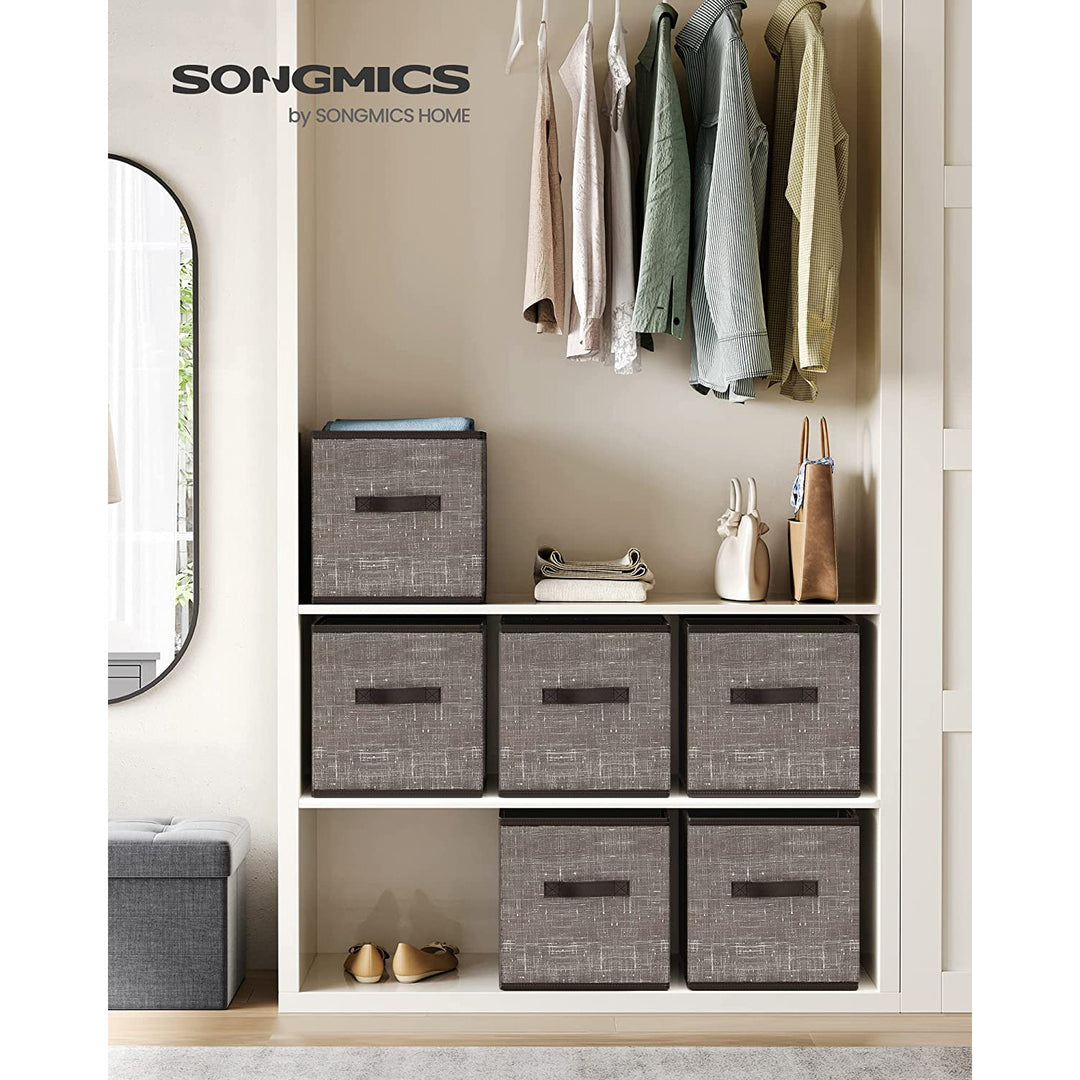 Non-Woven Fabric Storage Cubes with Double Handles Large - Walnut Brown
