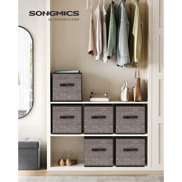 Non-Woven Fabric Storage Cubes with Double Handles Large - Walnut Brown