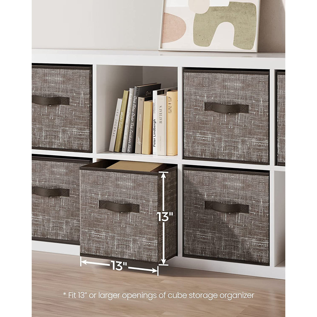 Non-Woven Fabric Storage Cubes with Double Handles Large - Walnut Brown