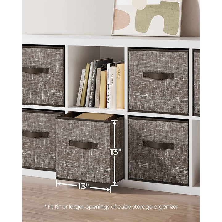 Non-Woven Fabric Storage Cubes with Double Handles Large - Walnut Brown
