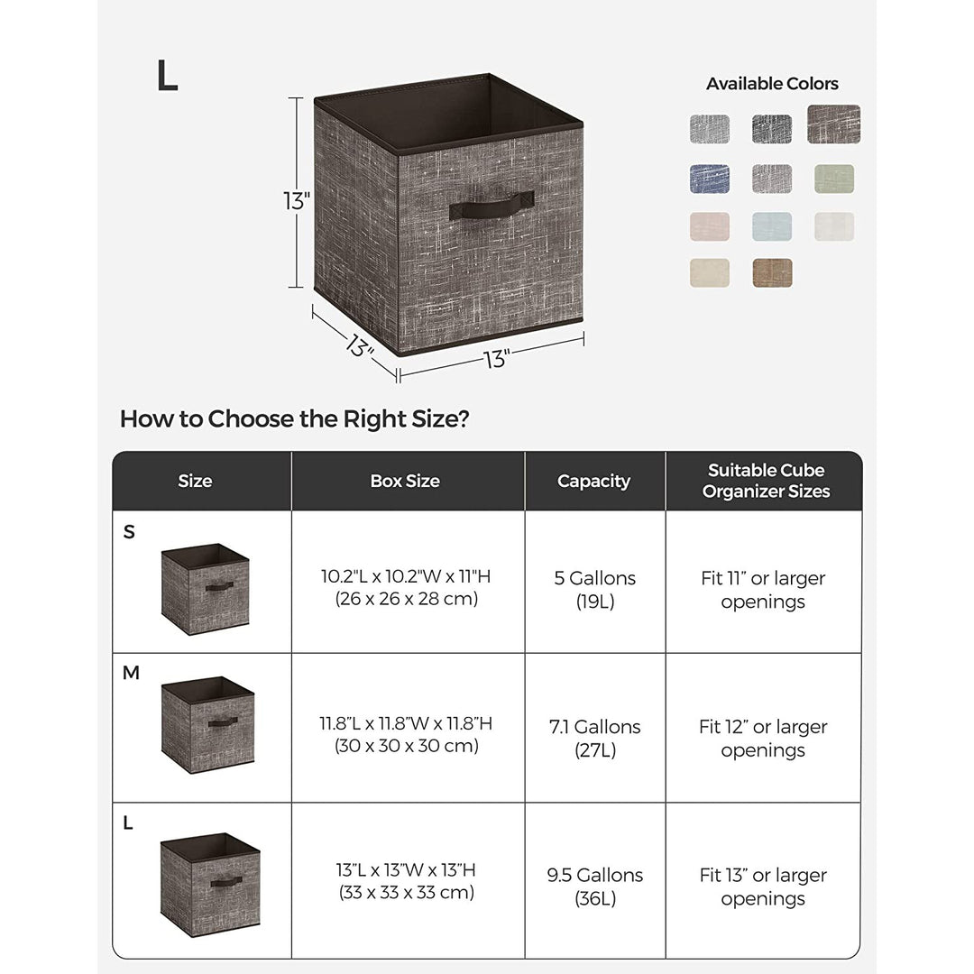 Non-Woven Fabric Storage Cubes with Double Handles Large - Walnut Brown