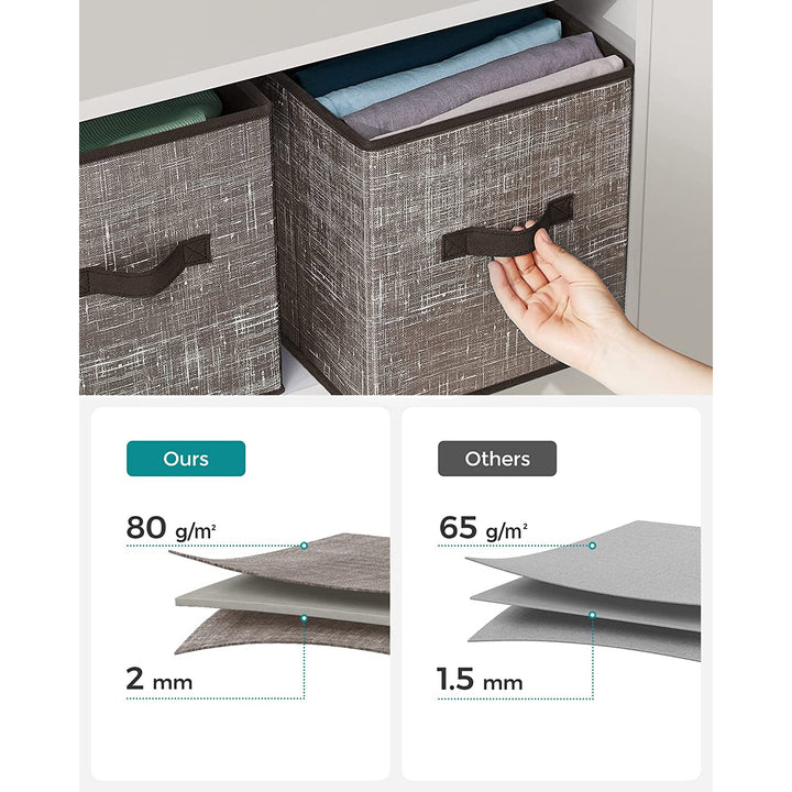 Non-Woven Fabric Storage Cubes with Double Handles Large - Walnut Brown
