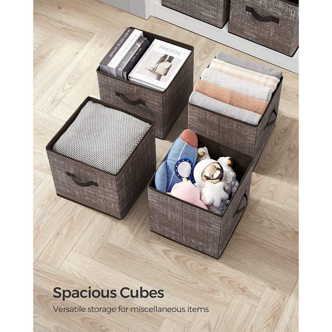 Non-Woven Fabric Storage Cubes with Double Handles Large - Walnut Brown