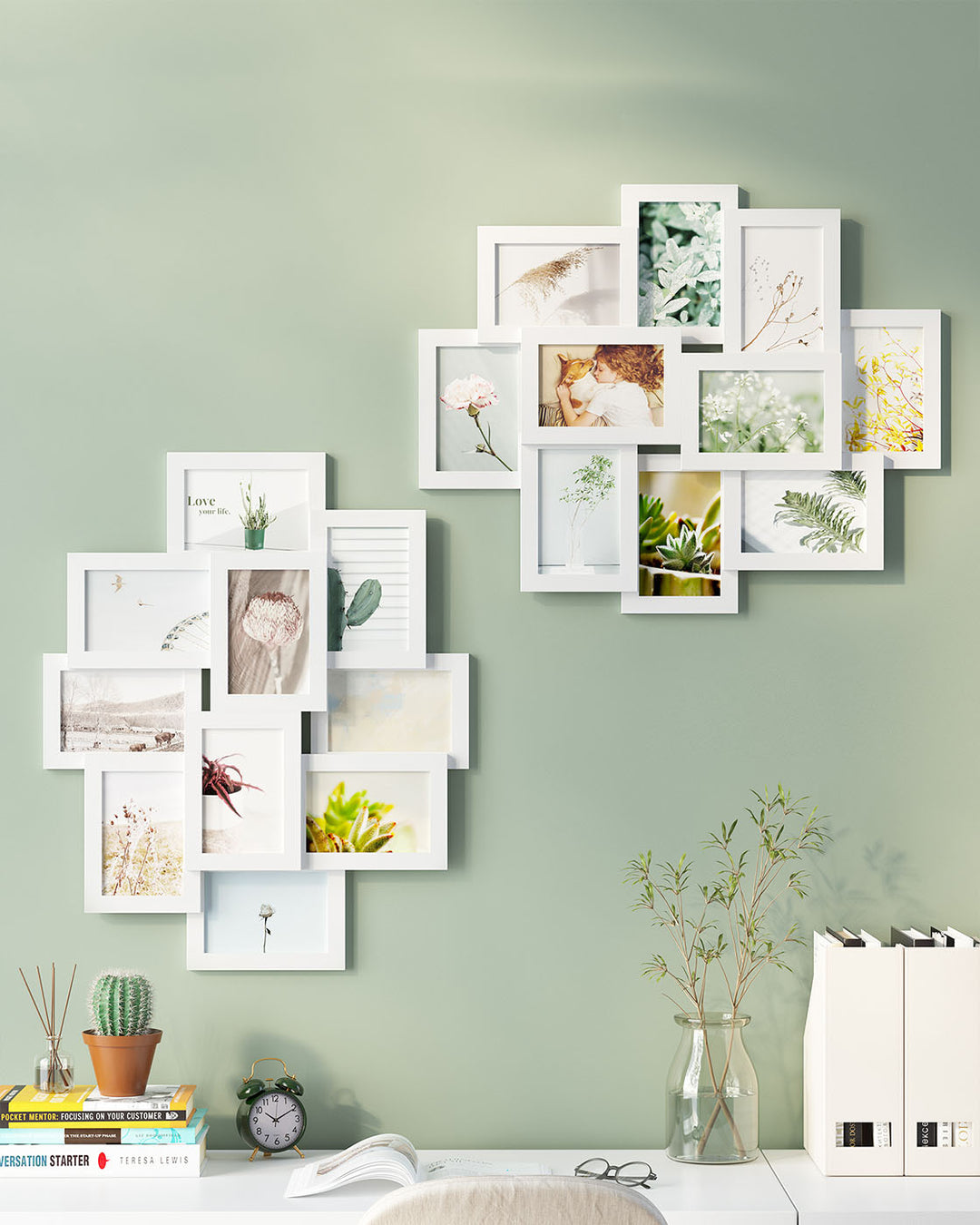 Photo Frame Collage, Wall-Mounted-White