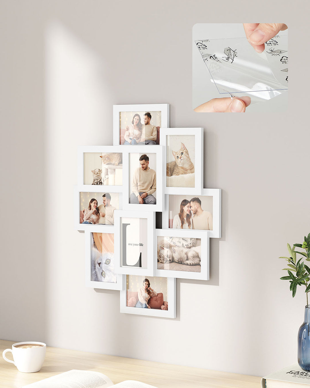 Photo Frame Collage, Wall-Mounted-White