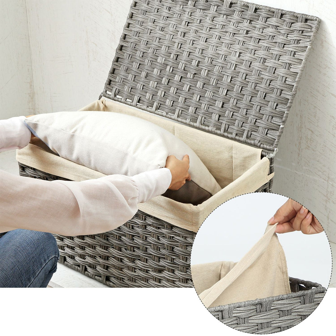 Rattan-Style Storage Box with Cotton Liner