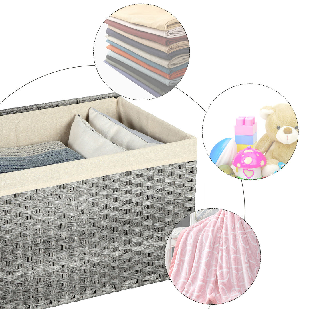 Rattan-Style Storage Box with Cotton Liner