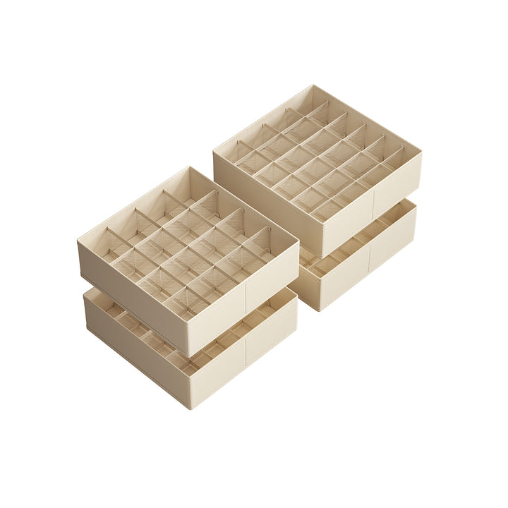Set of 4 Closet Organizers for Underwear - Sand Beige