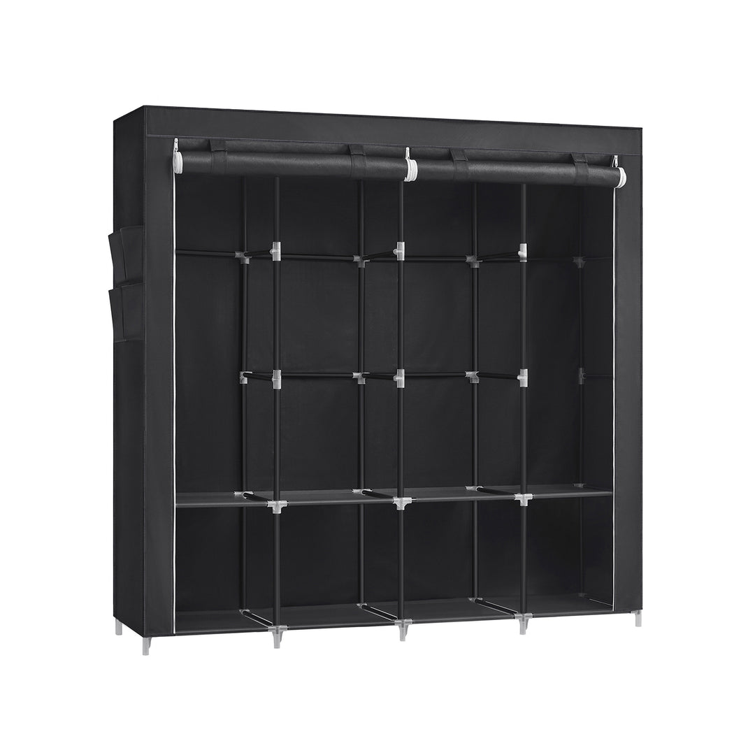 Portable Closet with 4 Hanging Rods and Shelves