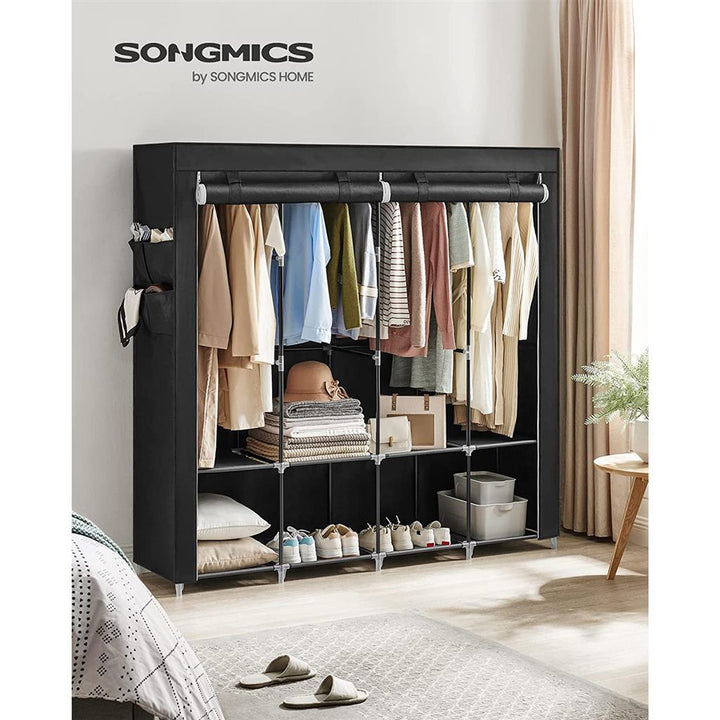 Portable Closet with 4 Hanging Rods and Shelves