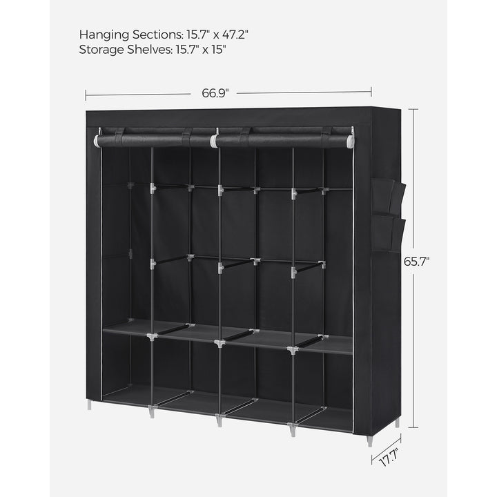 Portable Closet with 4 Hanging Rods and Shelves
